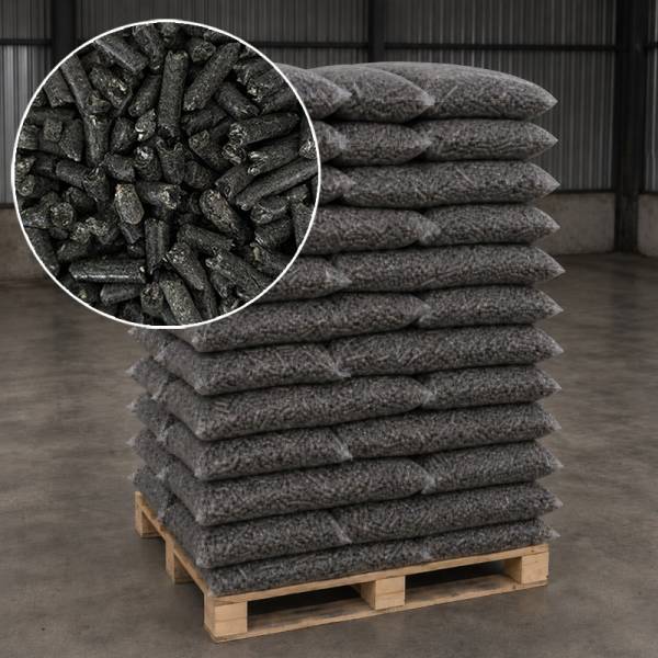 Pellet z łuski słonecznika w workach